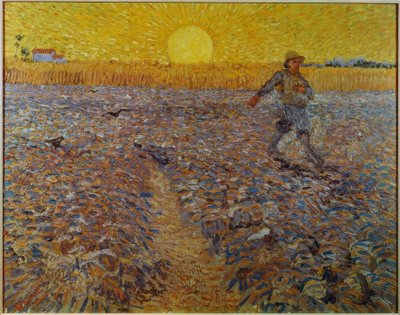 Semeador no sol poente de Vincent van Gogh