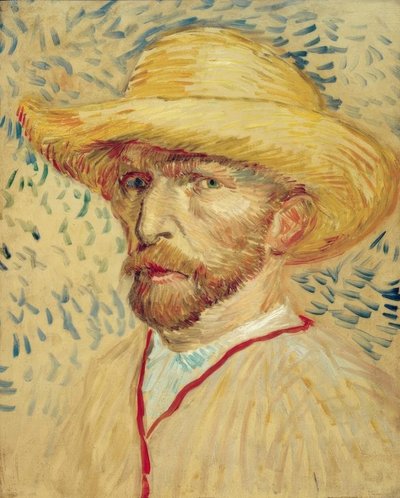 Auto-retrato com chapéu de palha e bata de Vincent van Gogh