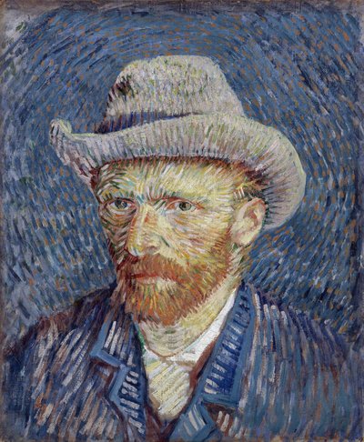 Auto-Retrato com Chapéu de Feltro Cinzento par Gogh, Vincent, van (1853-1890). Óleo sobre tela, tamanho : 44,5x37,2 de Vincent van Gogh