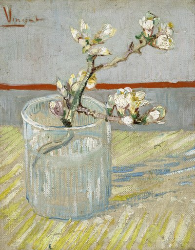Raminho de amendoeira em flor num copo de Vincent van Gogh