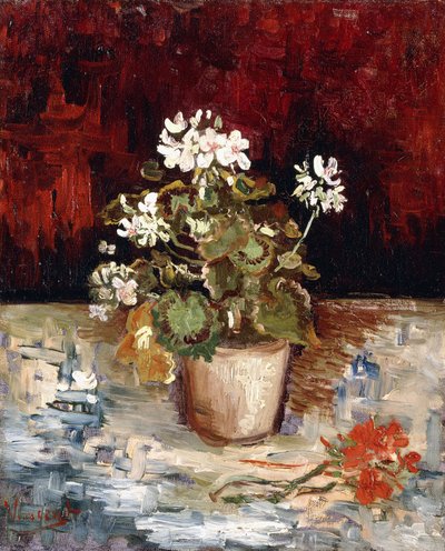 Pote de gerânios de natureza morta, 1886 de Vincent van Gogh