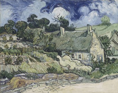 Casas de colmo em Cordeville, 1890 de Vincent van Gogh