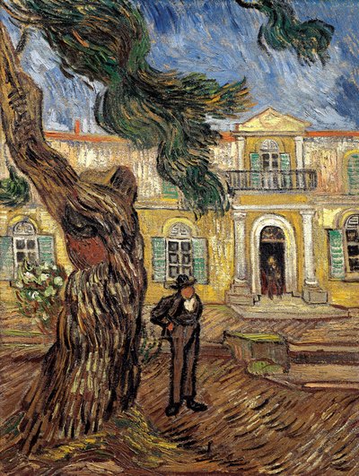 O Hospital de Saint Paul em Saint Remy de Provence - óleo sobre tela de Vincent van Gogh
