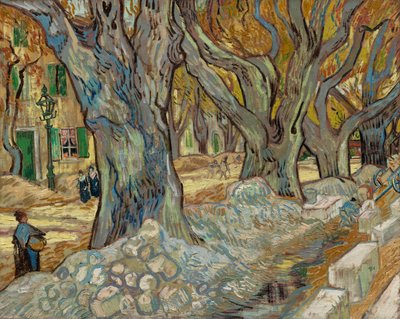 Os grandes plátanos (reparadores de estradas em Saint-Rémy) de Vincent van Gogh
