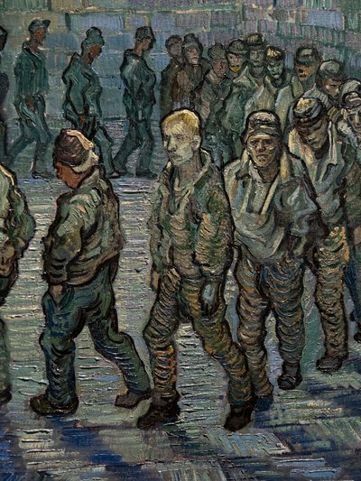 O Pátio da Prisão (detalhe) de Vincent van Gogh