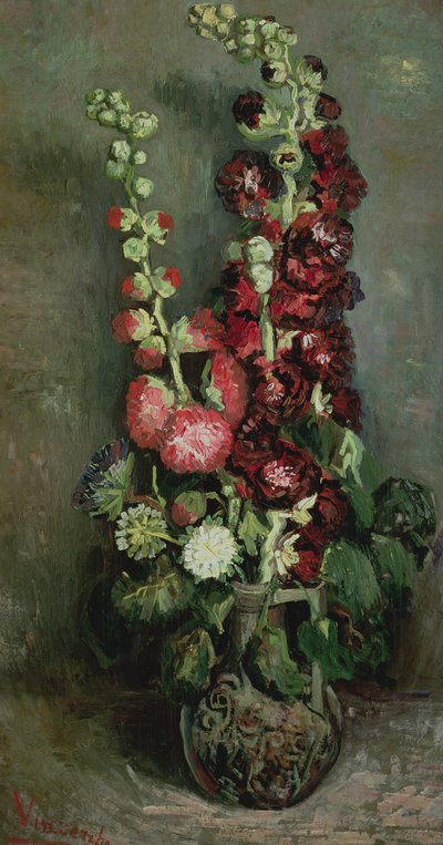 Vaso de malva-rosa, 1886 de Vincent van Gogh
