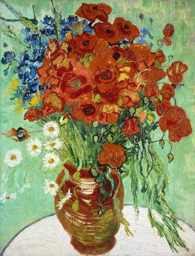 Vaso com flores e papoilas de Vincent van Gogh