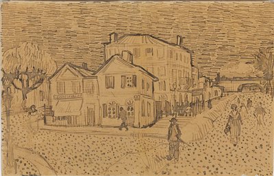 Casa de Vincent em Arles, de uma carta a seu irmão Theo, executada em Arles, 1888 de Vincent van Gogh