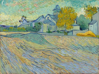 Vista do asilo e da capela de Saint-Remy, 1889 de Vincent van Gogh