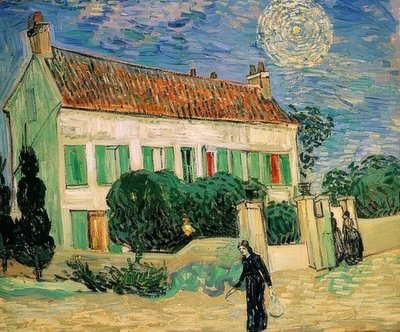 Casa branca à noite. Junho de 1890 de Vincent van Gogh