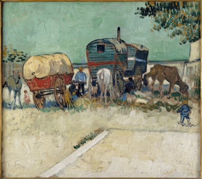 Acampamento cigano com carroça de Vincent van Gogh
