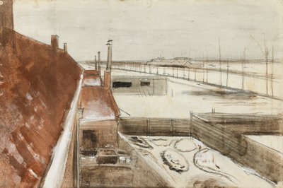 Vista da janela do estúdio de Vincents no inverno II (1883) de Vincent van Gogh