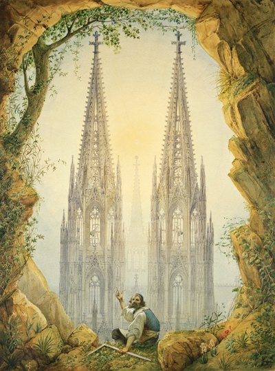 Visão dos pináculos concluídos da Catedral de Colônia, 1861 de Vincenz Statz