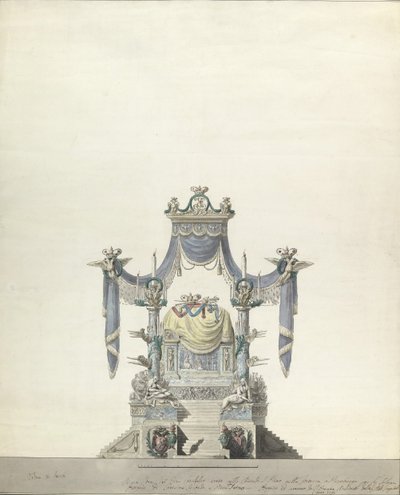 Catafalco para a Imperatriz Catarina, a Grande da Rússia Elevação da Frente., 1796. de Vincenzo Brenna