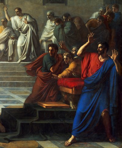 Morte de César, 15 de março de 44 AC, por Vincenzo Camuccini (1771-1844) de Vincenzo Camuccini