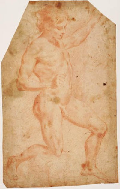 Jovem nu masculino ajoelhado à direita de Vincenzo Dandini