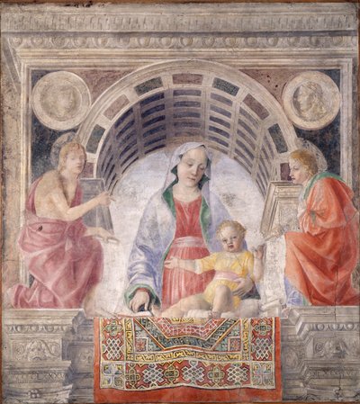 Nossa Senhora e Criança e Santos João Batista e Joavnni Evangelista de Vincenzo Foppa
