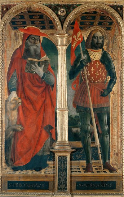 Santos Jerônimo e Alexandre. Políptico de Santa Maria delle Grazie, 1500-1505. de Vincenzo Foppa