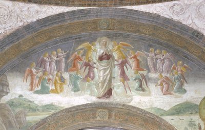 Virgem Maria e os ângulos dos músicos de Vincenzo Foppa