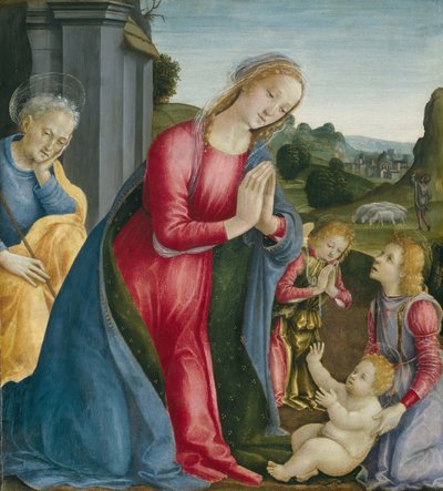 A Adoração do Menino Jesus, c. 1490. de Vincenzo Frediani