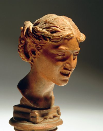 Chefe da Mulher de Capri, de Vincenzo Gemito (1852-1929), cera vermelha de Vincenzo Gemito