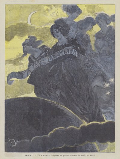 Amanhecer de Natal (litografia a cores) de Vincenzo La Bella