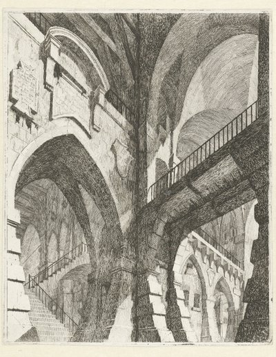 Interior de um edifício
Caprici di Scene Teatrali (título da série) de Vincenzo Mazzi