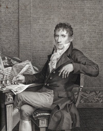 Retrato do violinista e compositor Alessandro Rolla 1757-1841 , c. 1810. de Vincenzo Raggio