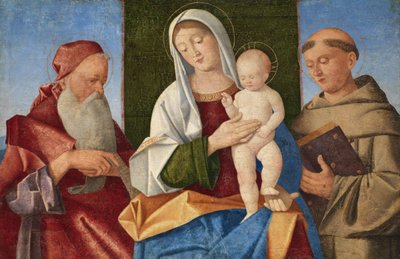 Virgem e Menino entre São Jerônimo e São Francisco, c.1510 de Vincenzo di Biagio Catena