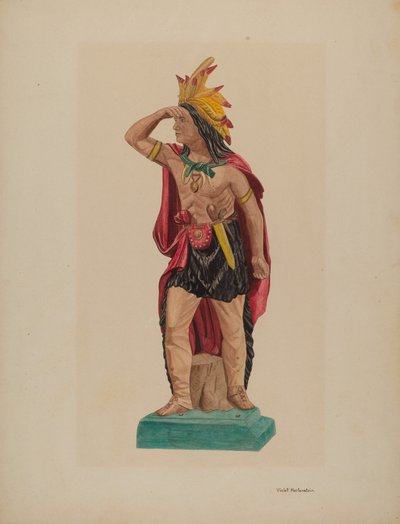 Cigar Store Indian, c. 1941. de Violet Hartenstein