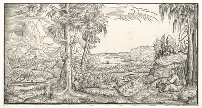 São João na Ilha de Patmos, c. 1545-55. de Virgilius Solis
