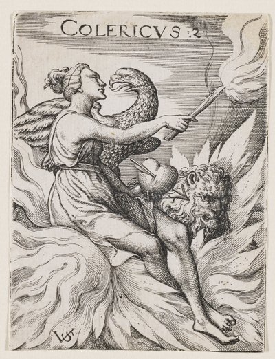 Temperamento Cólico, c.1530-62 (gravura) de Virgilius the elder Solis