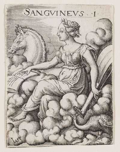 Sangue Temperamento, c.1530-62 (gravura) de Virgilius the elder Solis
