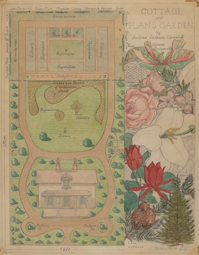 Planta do terreno para a casa de campo, c. 1936. de Virginia Richards