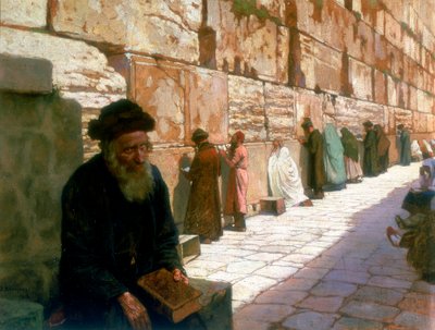 "O Muro das Lamentações, Jerusalém", século XIX. de Visily Ivanovithch Navosoff