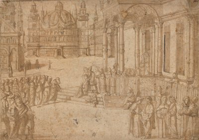 Depois de Carpaccio - A apresentação da Virgem no Templo c.1500-20 de Vittore Carpaccio