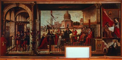 Chegada dos embaixadores ingleses à corte da Bretanha (pintura) de Vittore Carpaccio