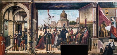 Chegada dos Embaixadores Ingleses à Corte do Rei da Bretanha The Legend of..., 1495-150 de Vittore Carpaccio