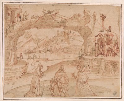 Carpaccio - Virgem e Menino com Santos numa Paisagem, ca. 1500-1510 de Vittore Carpaccio