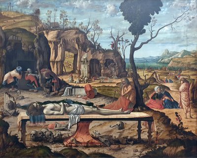 Alemão: Die Grabbereitung Christi Preparação do túmulo de Cristo de Vittore Carpaccio