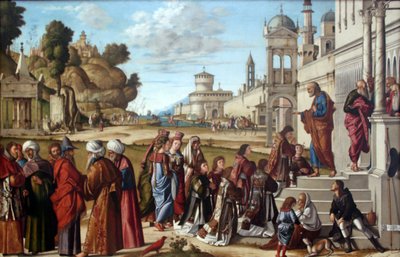 Alemão: Die Weihe des Heiligen Stephanus zum Diakon Consagração de Santo Estêvão como diácono de Vittore Carpaccio