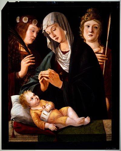 Madonna  Child with the Two Female Saints, sem data (painel) de Vittore Carpaccio