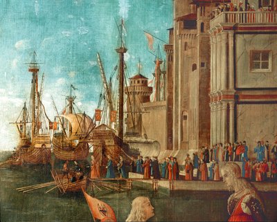 Navios no porto (pintura sobre tela) de Vittore Carpaccio