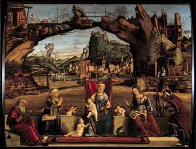 A Pintura da Sagrada Conversa de Vittore Carpaccio (1450-1526) Sol do século XVI. 0,98x1,27 m Avignon, Museu do Pequeno Palácio de Vittore Carpaccio