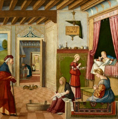 A Natividade da Bem-Aventurada Virgem Maria, ca 1502-1504. de Vittore Carpaccio