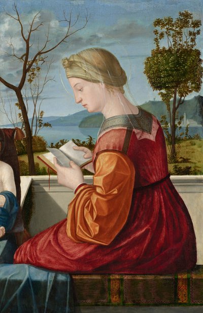 A Virgem lendo, c.1505 (óleo sobre painel transferido para tela) de Vittore Carpaccio