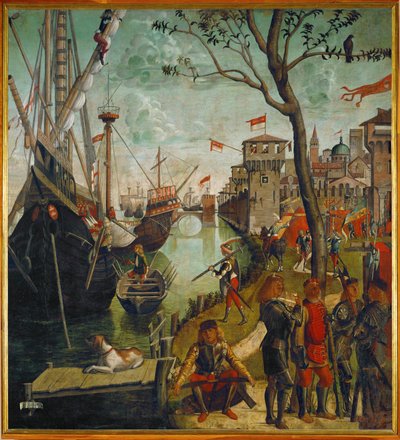 A chegada dos peregrinos a Colónia (pintura sobre tela) de Vittore Carpaccio