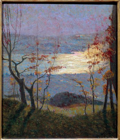 Bom dia. Paisagem de outono com árvores. Pintura de Vittore Grubicy Di Dragon (1851-1920) Ec. Ital., século XX. Óleo sobre tela. Dim: 0,47 x 0,41m. Paris, Musee d