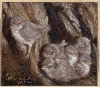 La couvee Pastel de Vittorio Guandalini (1861-1923) de Vittorio Guandalini