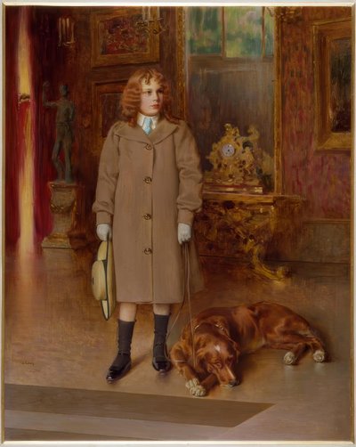 Memmi com o cachorro de Vittorio Matteo Corcos